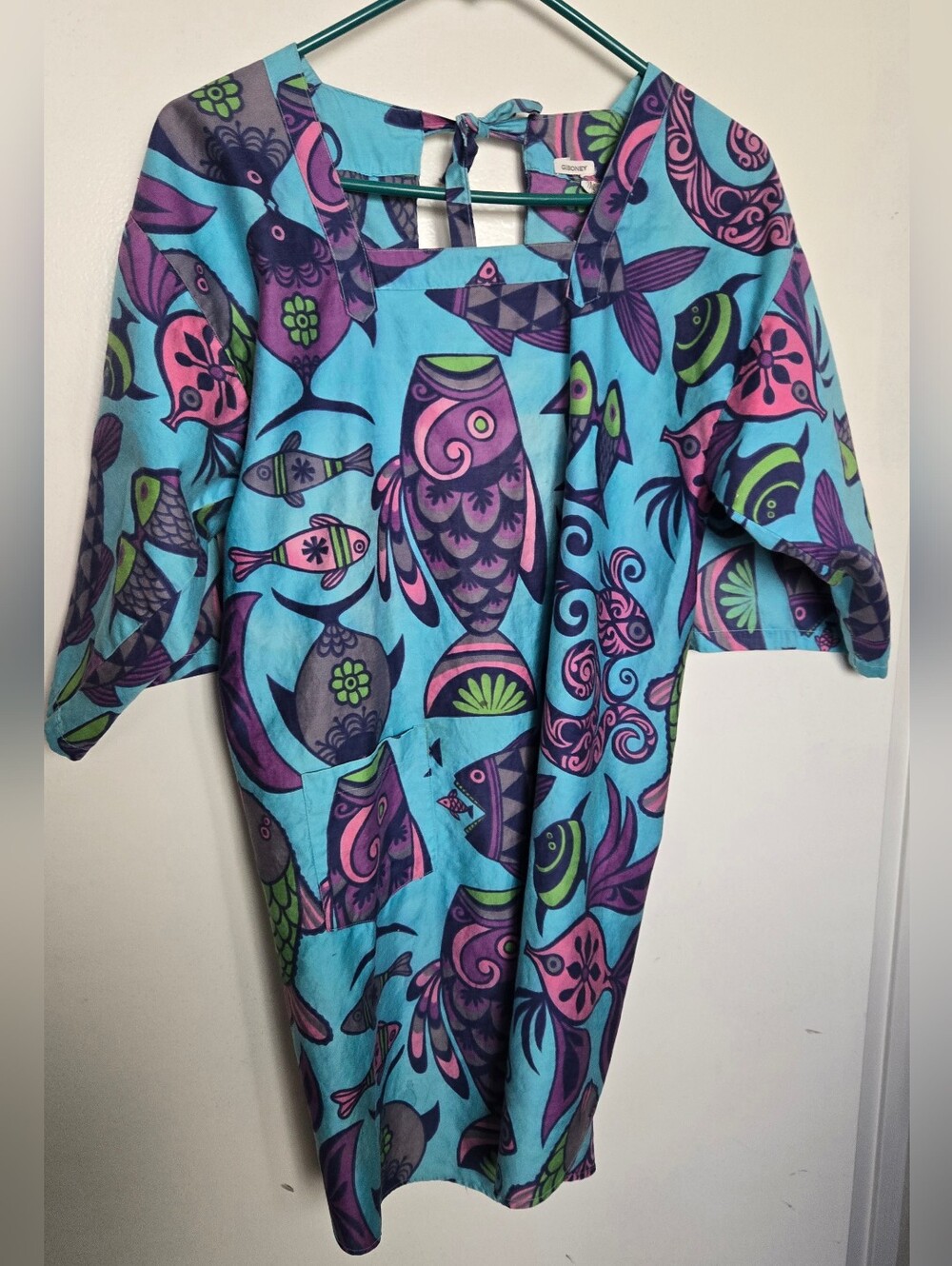Vintage Design House Psychedelic Fish Smock